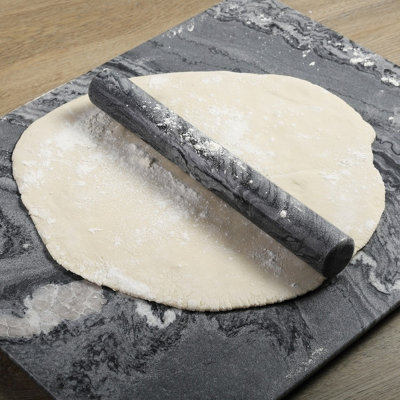 Marble French Rolling Pin with Stand,Monte Grigio