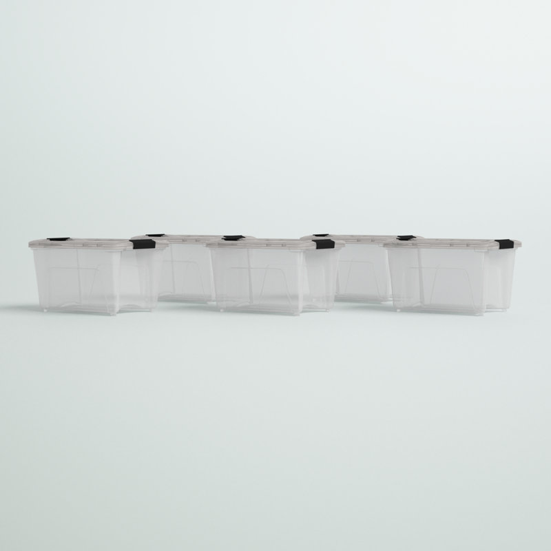 54 Qt./13.5 Gal. Plastic Storage Box with Latching Lid in Clear, 19, 9.625"H x 12.375"W x  15.375"D