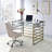 Shona Clear Glass Top & Antique Gold Finish Writing Desk