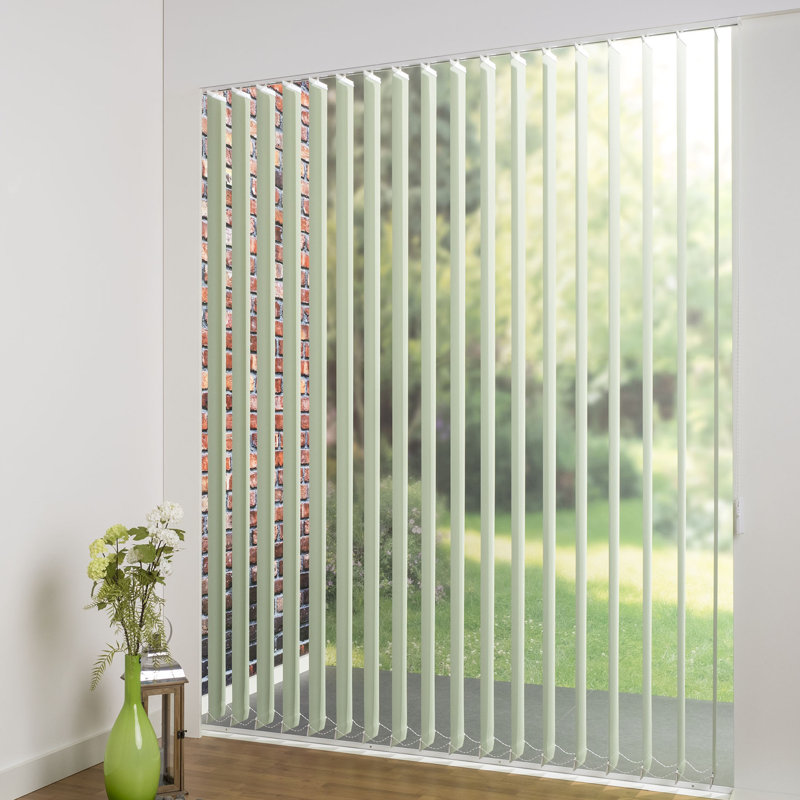 Blackout Vertical Blind, 180cm L x 120cm W, Light yellow, 12.7cm