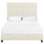 Lit beige moderne avec structure solide et tissu d'ameublement pour chambre à coucher grand format