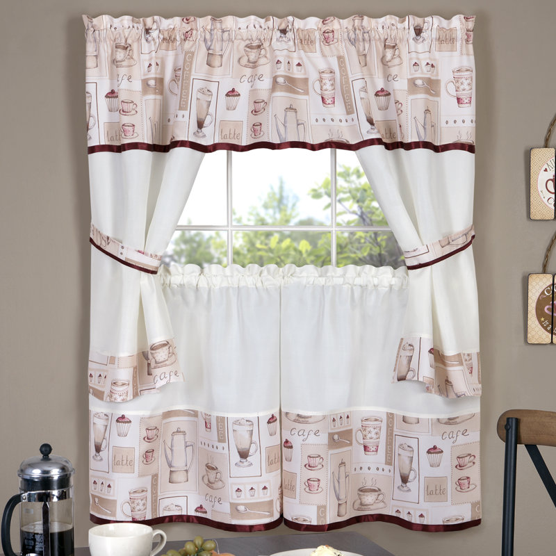 DePierro Ruffled Kitchen Curtain, 58" H x 36" W