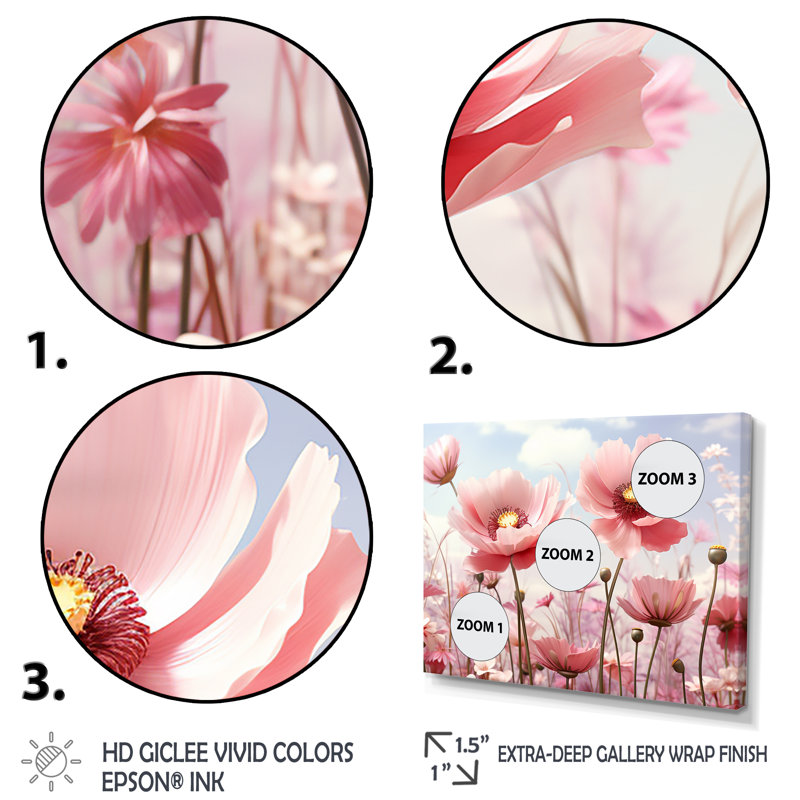 «Rose Glow Sunshine Blooms - Fleurs», art mural, H 16 po x l 32 po x P 1 po, Cadre flottant noir