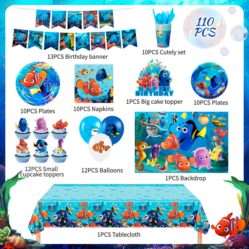 Finding Nemo Party Supplies & Finding Nemo Party Tableware Set