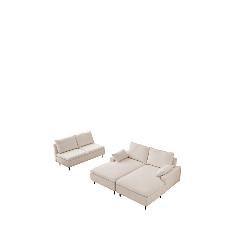 U-Shaped sectional sofa with double chaises