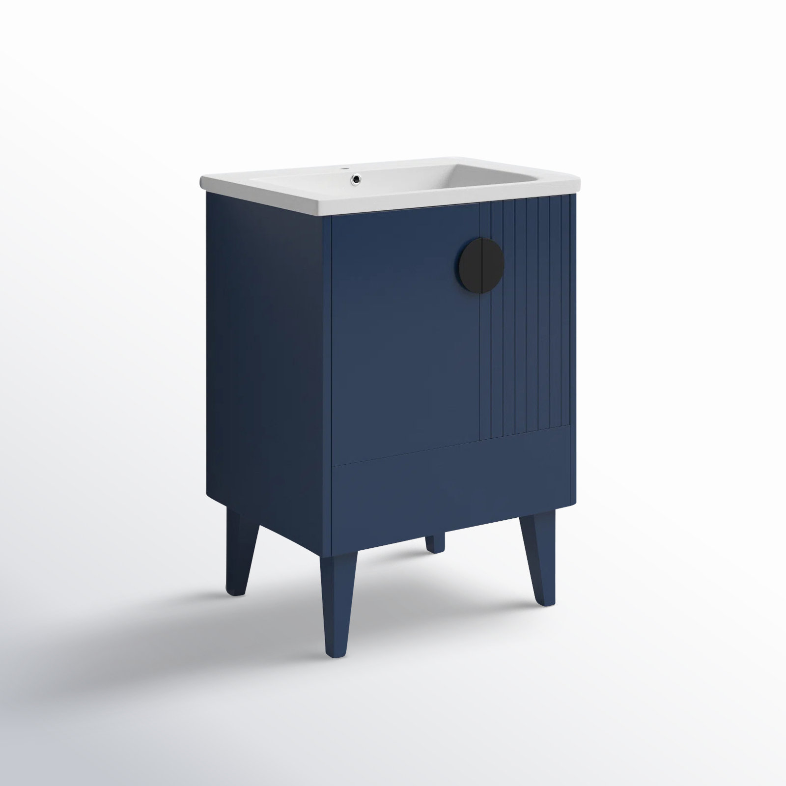Saimah 24'' Single Bathroom Vanity, Navy Blue, Black