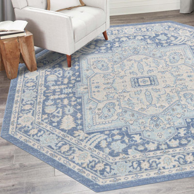 Shailena Oriental French Blue Area Rug
