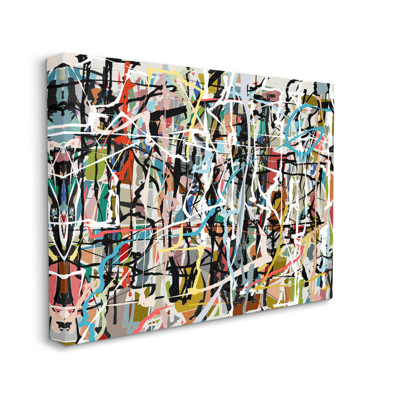 "Stupell Industries", peinture abstraite, composition d'art sur toile par Angel Estevez, H 16 po x l 20 po x P 1,5 po