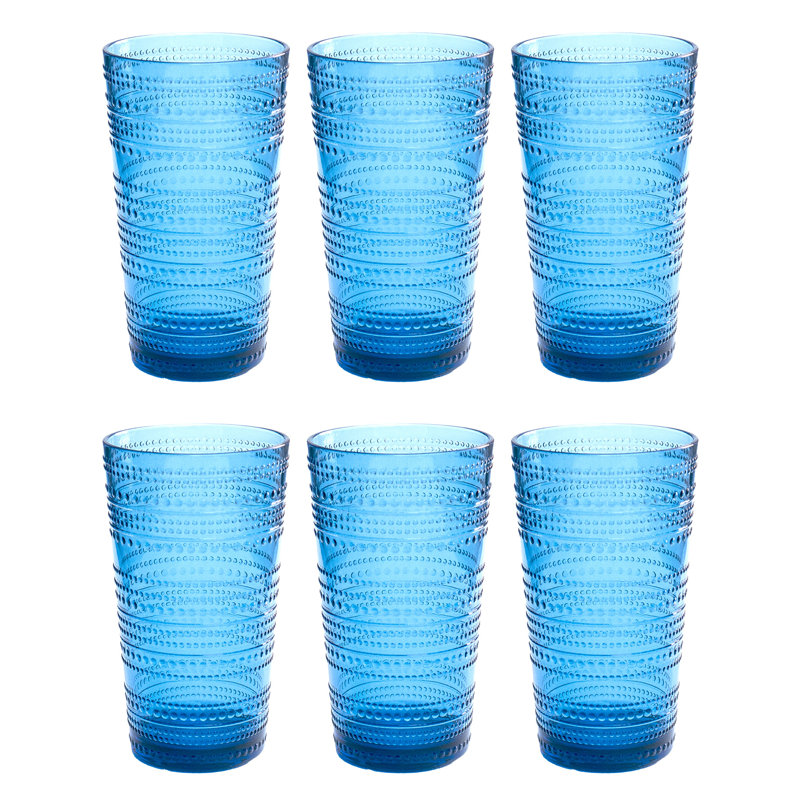 Verre à vin acrylique perlé Chaplin - bleu de cobalt - 16 oz, Bleu, Verre à gin