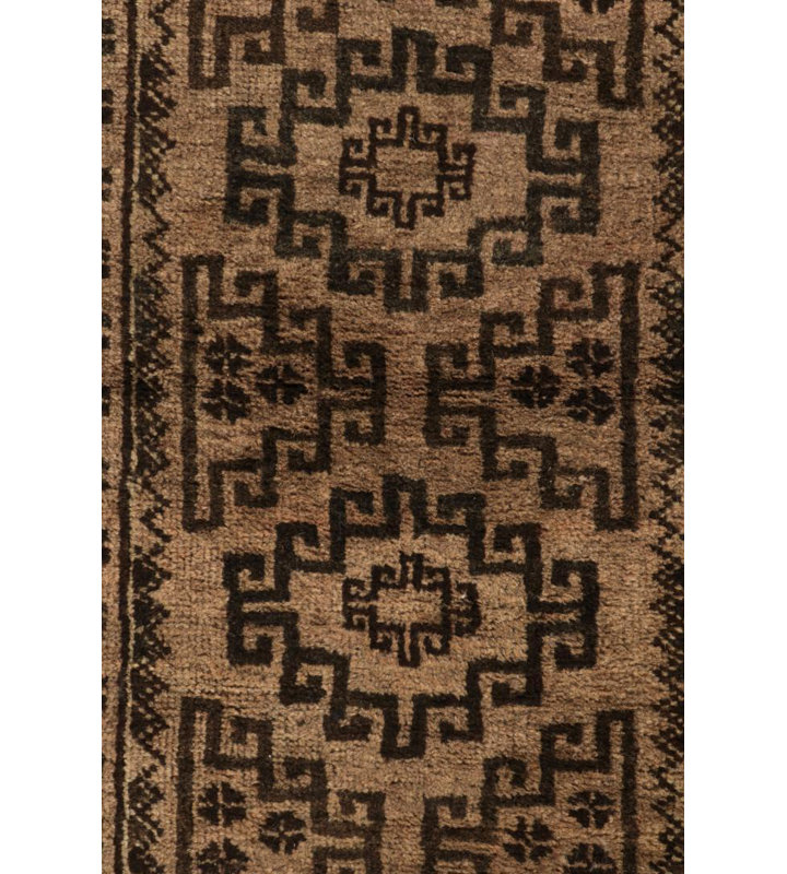 Wool Geometric Area Rug in Beige