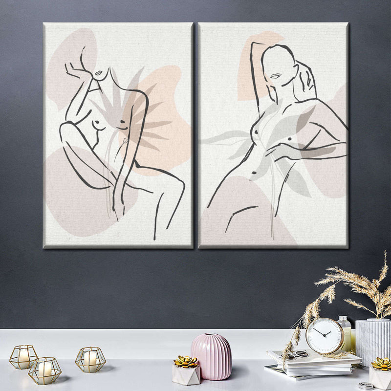 " Fine Female Lines Multi Piece Canvas Print " 2 - Pieces, 45" H x 61" W