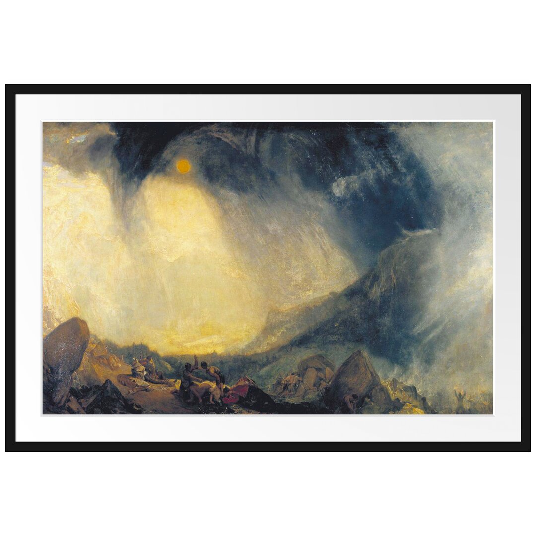 William Turner - Snow Storm Hannibal And His Army Cross - Im Bilderrahmen Mit Galerie-Passepartout