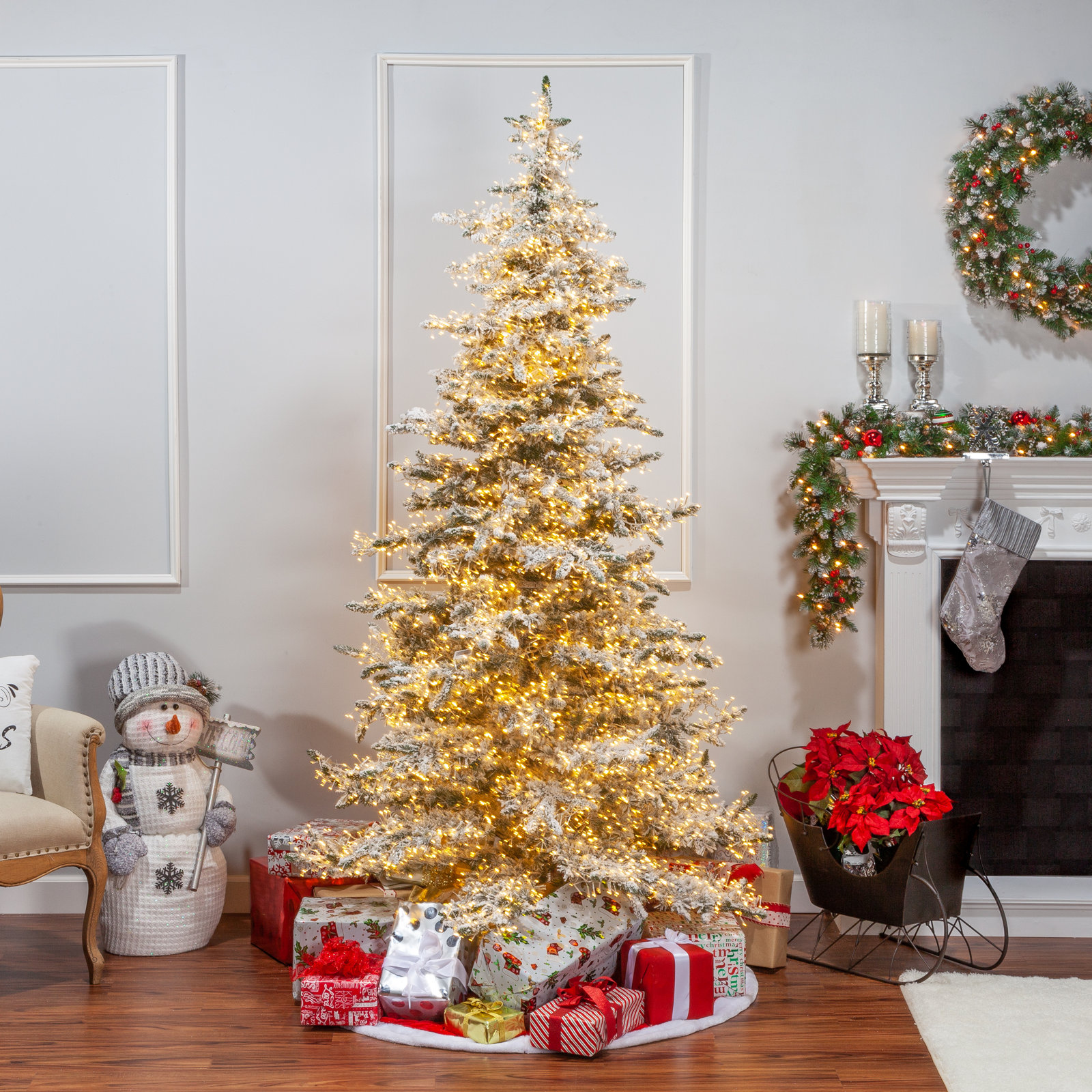 90' Lighted Artificial Pine Christmas Tree