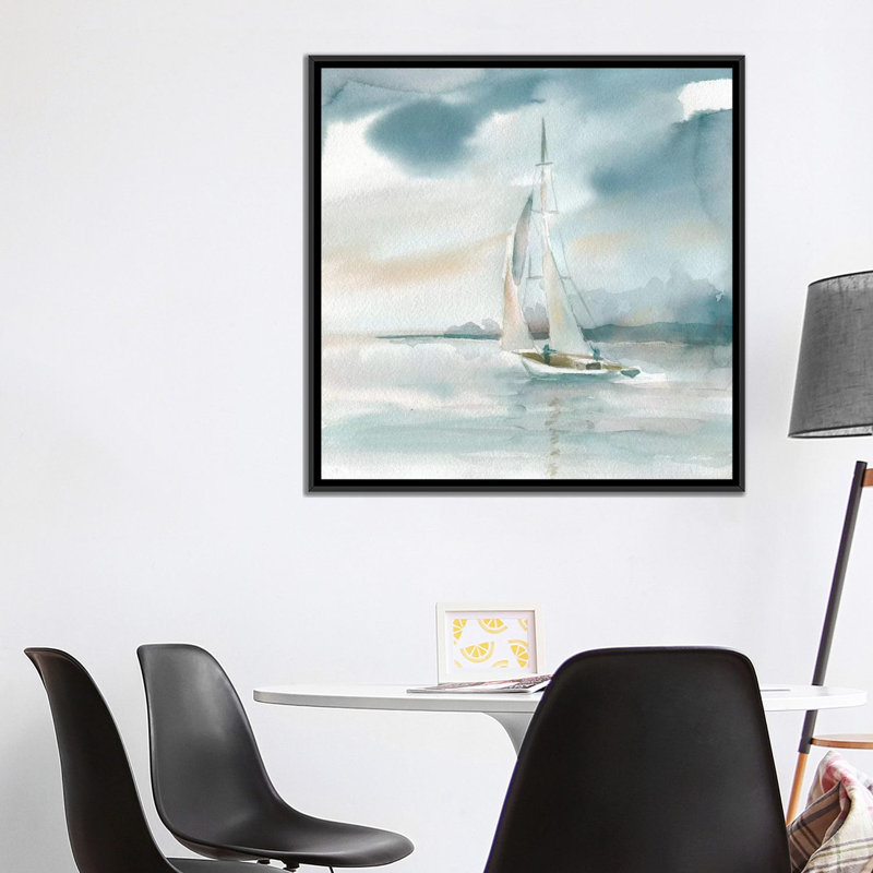 «Subtle Mist», reproduction sur toile, H 18 po x l 18 po x P 1,5 po, Toile avec cadre noir, Pas de tapis