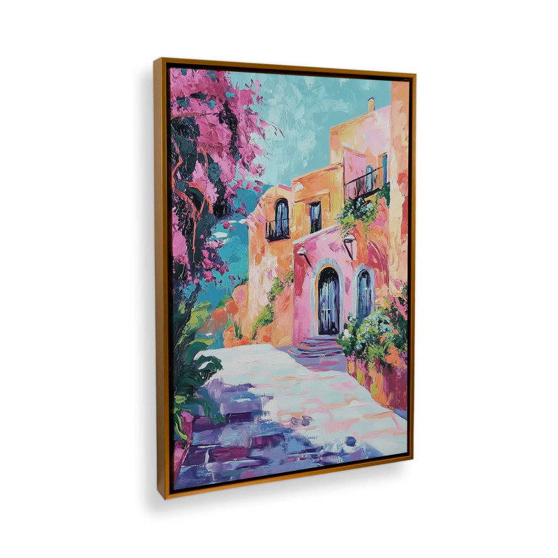 Méditerranée, rue I, H 31 po x l 21 po, Or poli, Cadre flottant