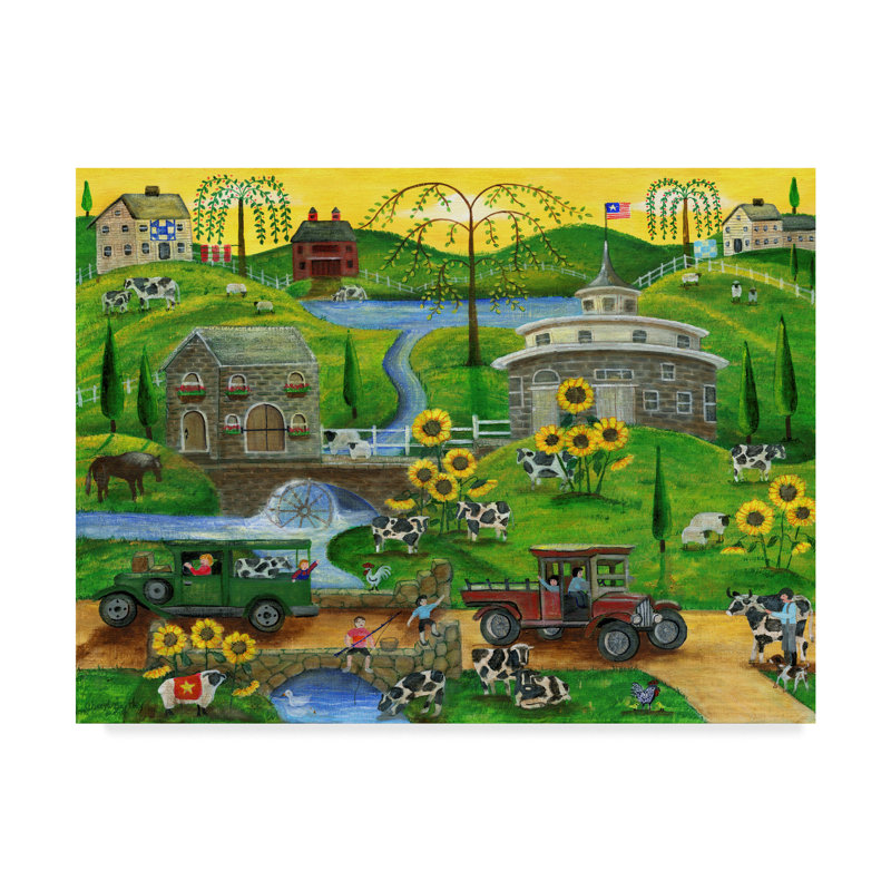 «Cows May Come And Cows My Go», reproduction de peinture acrylique sur toile tendue, H 24 po x l 32 po x P 2 po