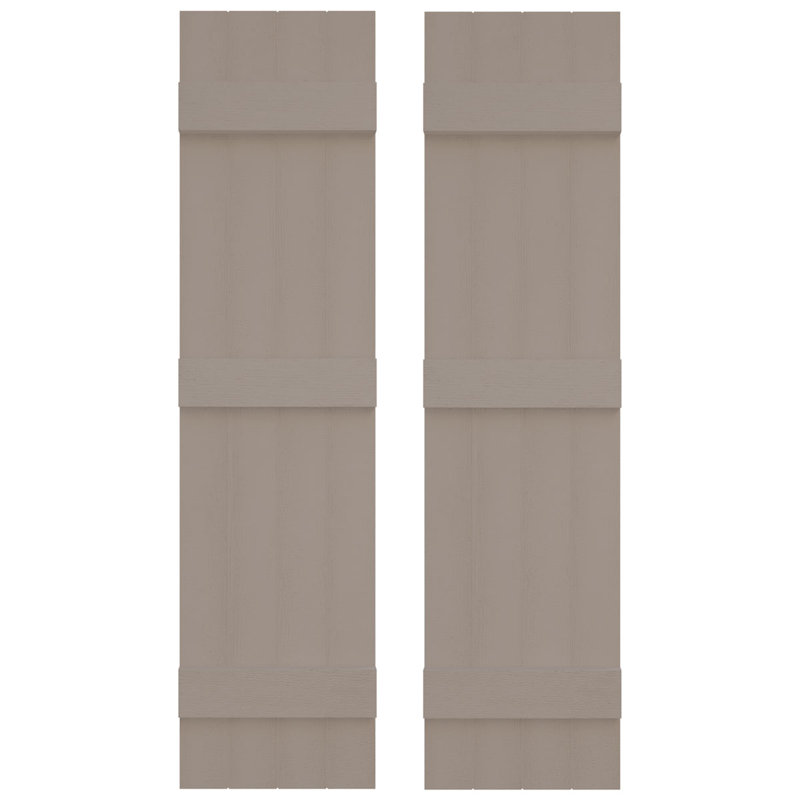 Builders Edge, paire de volets standard à quatre planches jointes, planche-n-lattes, Argile, 59 po