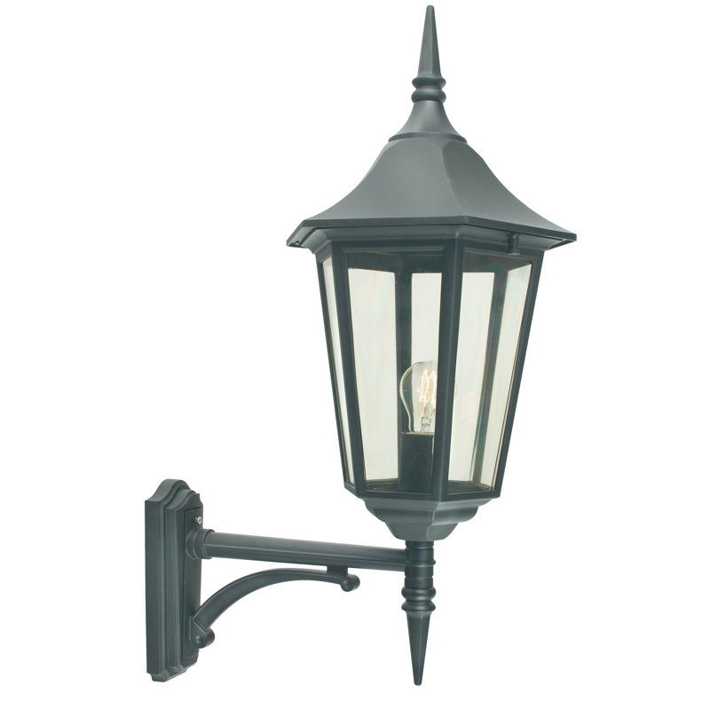 Valencia Large Wall Lantern, 62cm H x 25cm W x 33cm D, Black/Gold