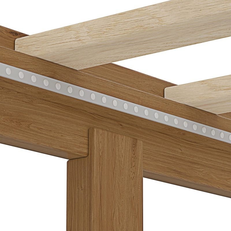 Structure de lit en bois avec support à lattes