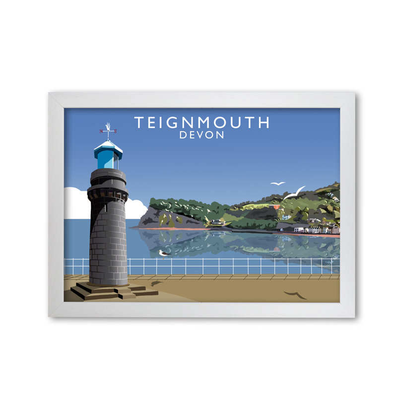 Teignmouth Devon by Richard O'Neill - Single Picture Frame Print, White, 297 cm H x 42 cm W