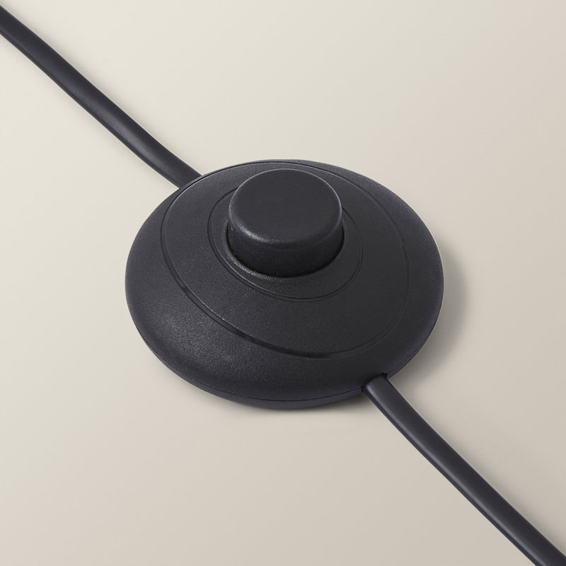 Misner 155cm Camden Tripod Floor Lamp with Large Reni Shade, Beige, Yes, Black 