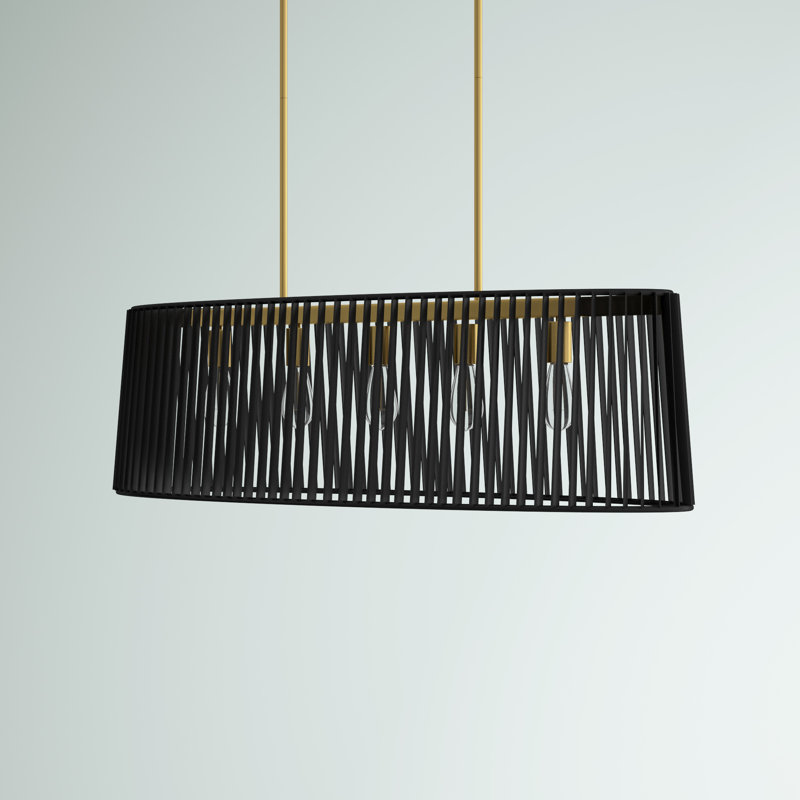 Faison 5 - Light 39.8''W Dimmable Kitchen Island Rectangle Chandelier
