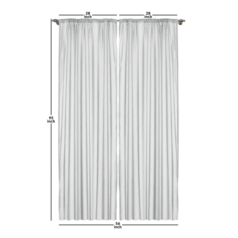 Fox Semi-Sheer Rod Pocket Curtain Panels, 28" x 95"