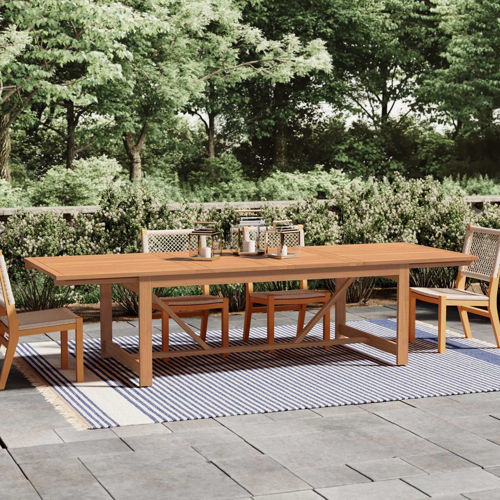 Alyisa Extendable Wooden Dining Table, Light Brown