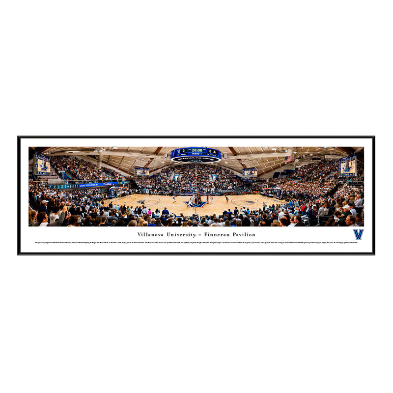 NCAA Villanova Basketball Panoramic Print, Black Floater Framed, 13.75" H x 40.25" W x 0.88" D