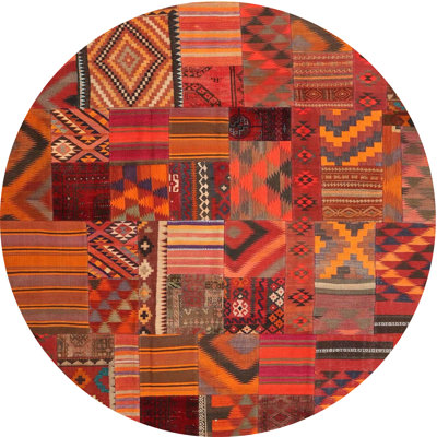Ortholf Contemporary Orange/Brown Area Rug