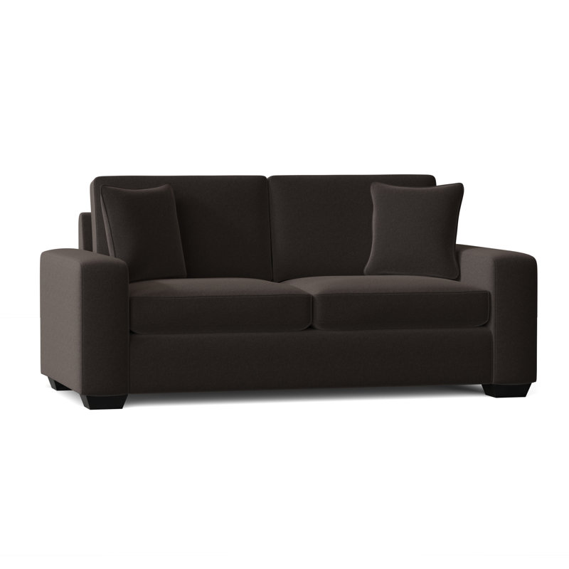Anastase 79'' Upholstered Sofa, Espresso, Palance Steel