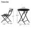 Ensemble de 3 chaises bistro et de patio pliables en métal pour l'extérieur