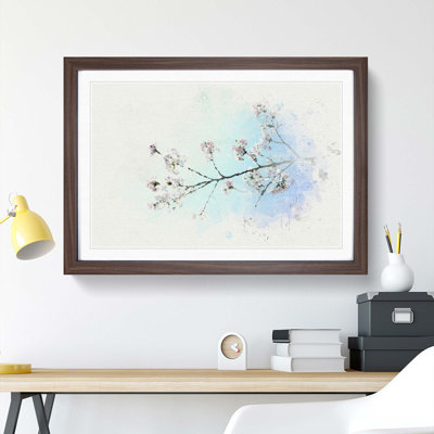 Pink Cherry Blossom Tree in Sunlight in Abstract - Picture Frame Graphic Art Print