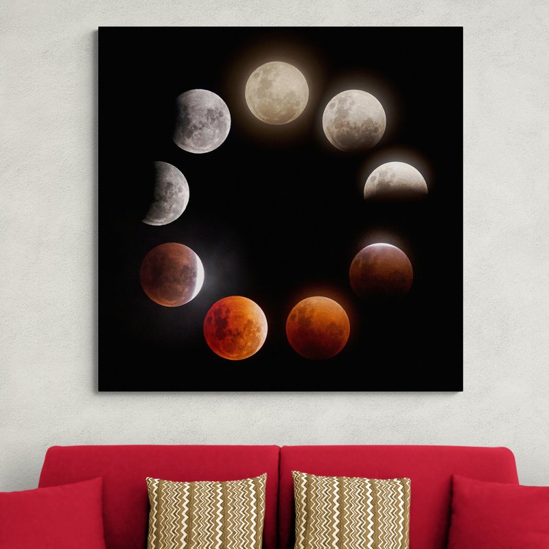 The Moon Lunar Eclipse - Wrapped Canvas Print, 30" H x 30" W x 4" D