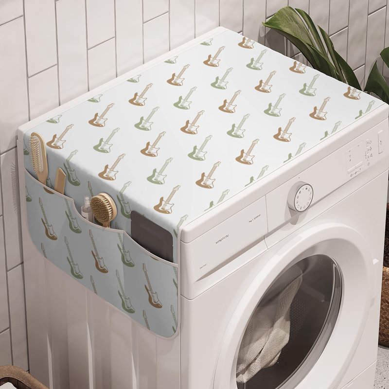 East Urban Home Music Washing Machine Organizer Pack of 2 47" x 18.5" Camel White and Green