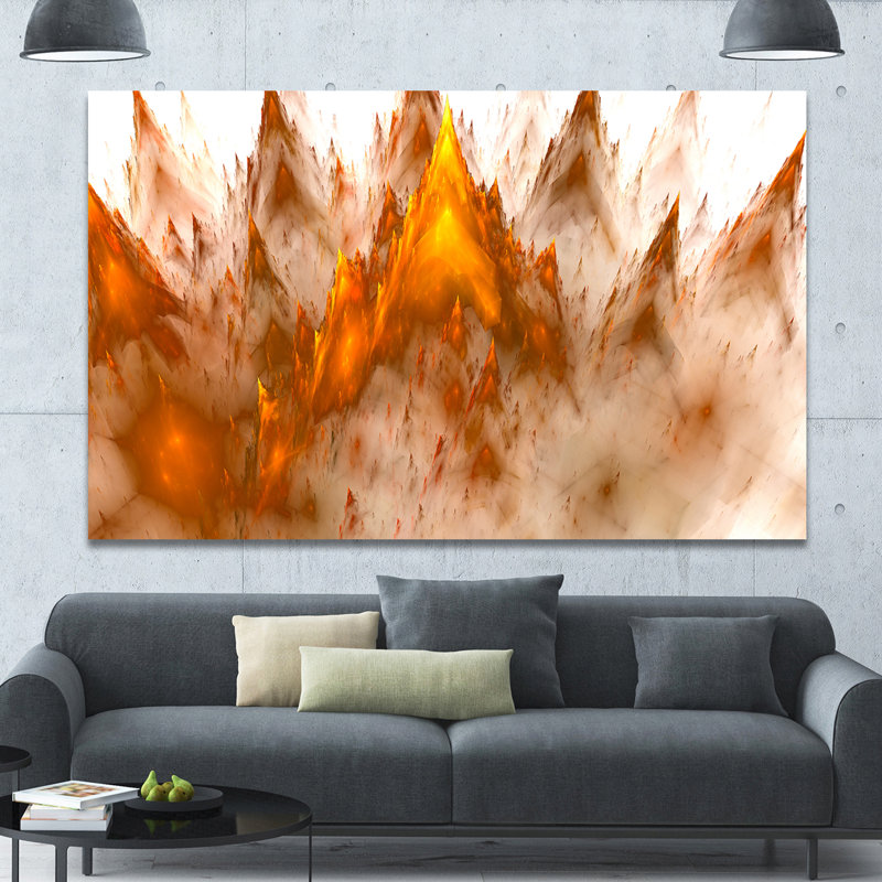 « brown fractal crystals design », impression sur toile tendue, H 40 po x l 60 po x P 1,5 po