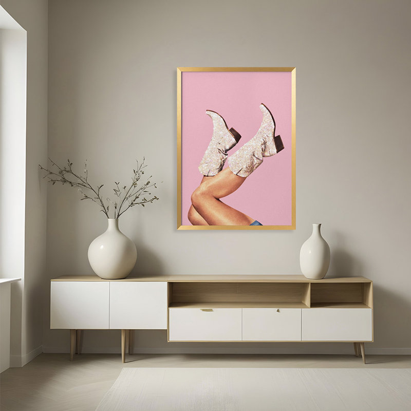 Pop Art & Retro "These Boots - Glitter Pink II" Framed Print Wall Art, 20" H x 16" W