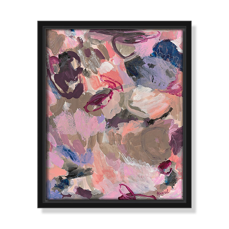 «Vineyard Evening Print» par Marisol Evora, L 9,5 po x H 11,5 po, Cadre flottant noir
