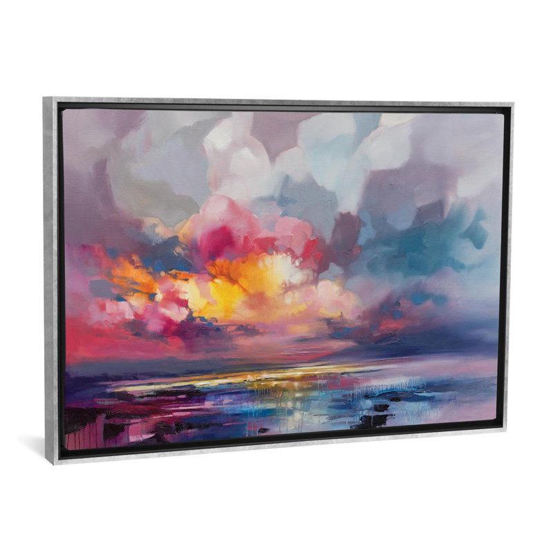 « deplacement » par scott naismith-reproduction d’art, H 40 po x l 60 po x P 1,5 po, Toile avec cadre argenté