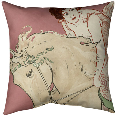 Horse Riding Circus Girl Poster Throw Pillow Insert