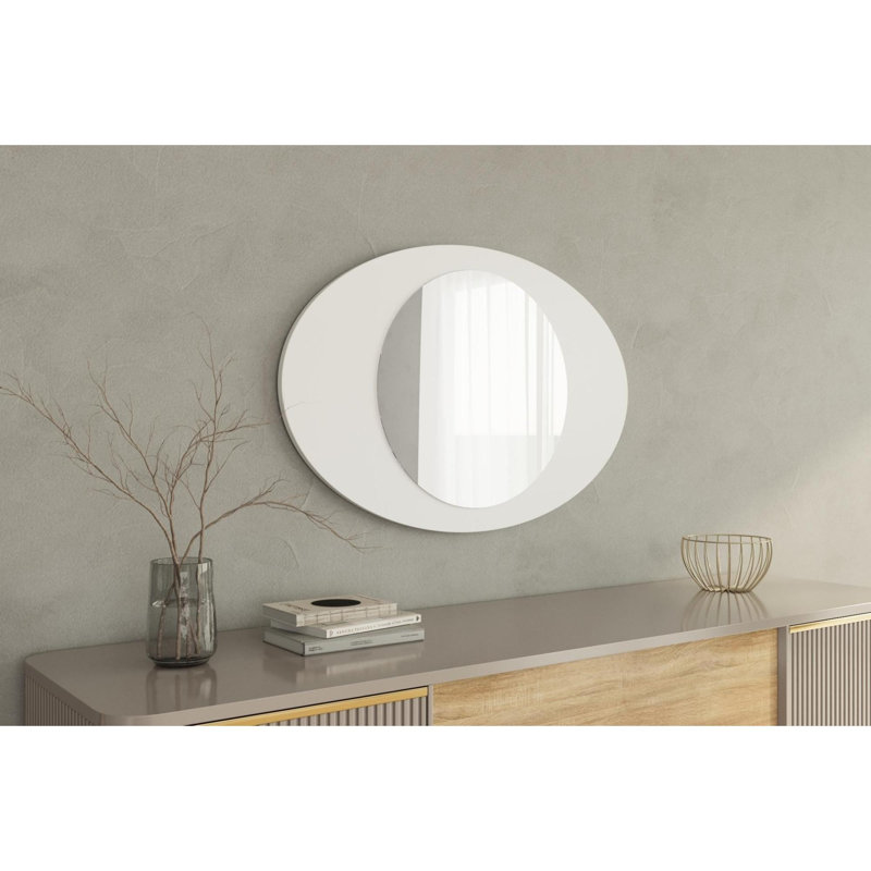Élégant miroir mural 23,6 po x 35,4 po x 0,9 po | 100% panneau de fibres à densité moyenne avec finition écologique Flotale-E | Design blanc moderne, parfait pour la décoration intérieure et rehaussant la lumière dans n'importe quelle pièce | Ajout élégant et fonctionnel