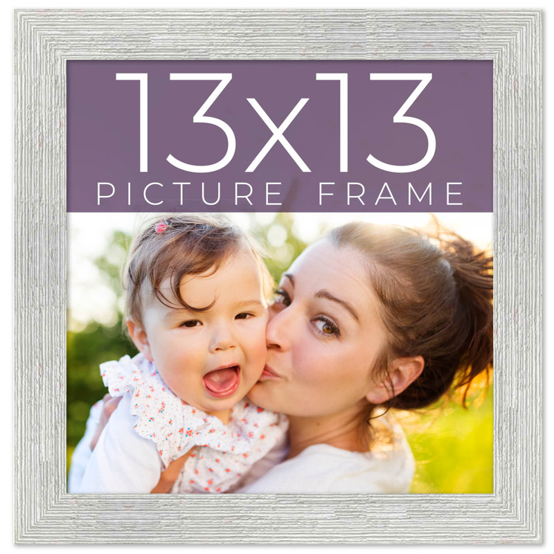Cadre photo en bois massif Mattew, Blanc, 13 po x 13 po