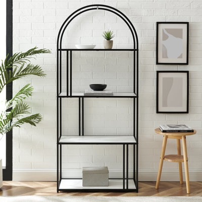 Zebulon 173cm H x 76.2cm W Steel Etagere Bookcase