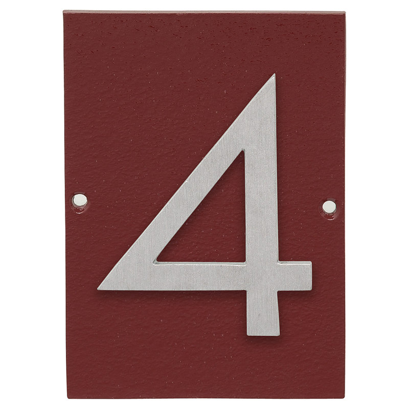 Rectangle Wall Plaque, Brick Red/Brushed Aluminum, Yes