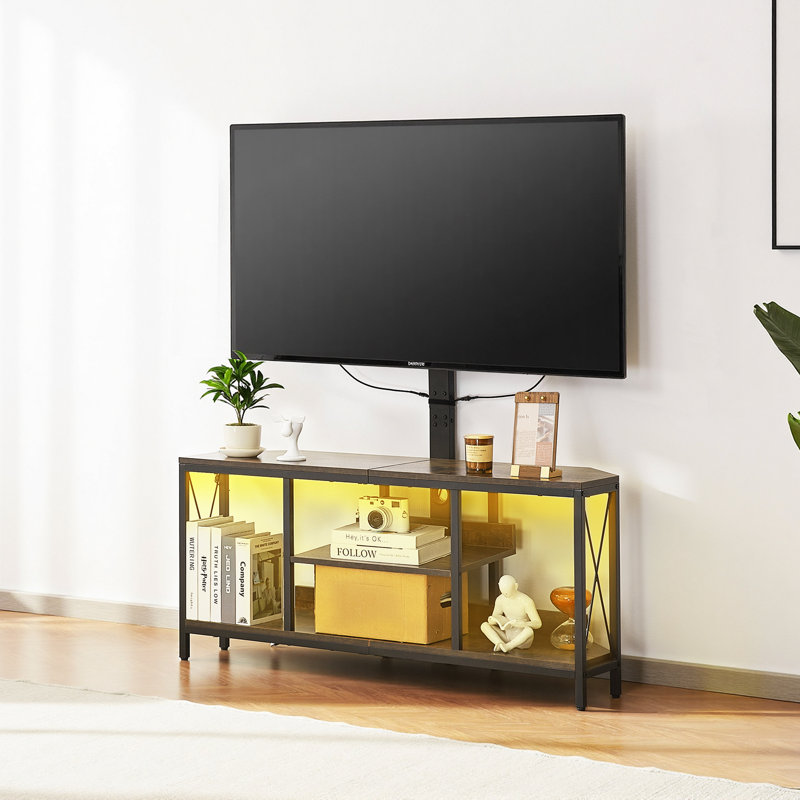 Meuble télé 45 po avec support pour téléviseurs jusqu'à 75 po avec prise de courant et lumières DEL