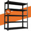 59" Wide Black Metal Shelves, With 5 Removable Dividers, Large Capacity, Strong Load Bearing, Suitable For Garage, Kitchen And Office.