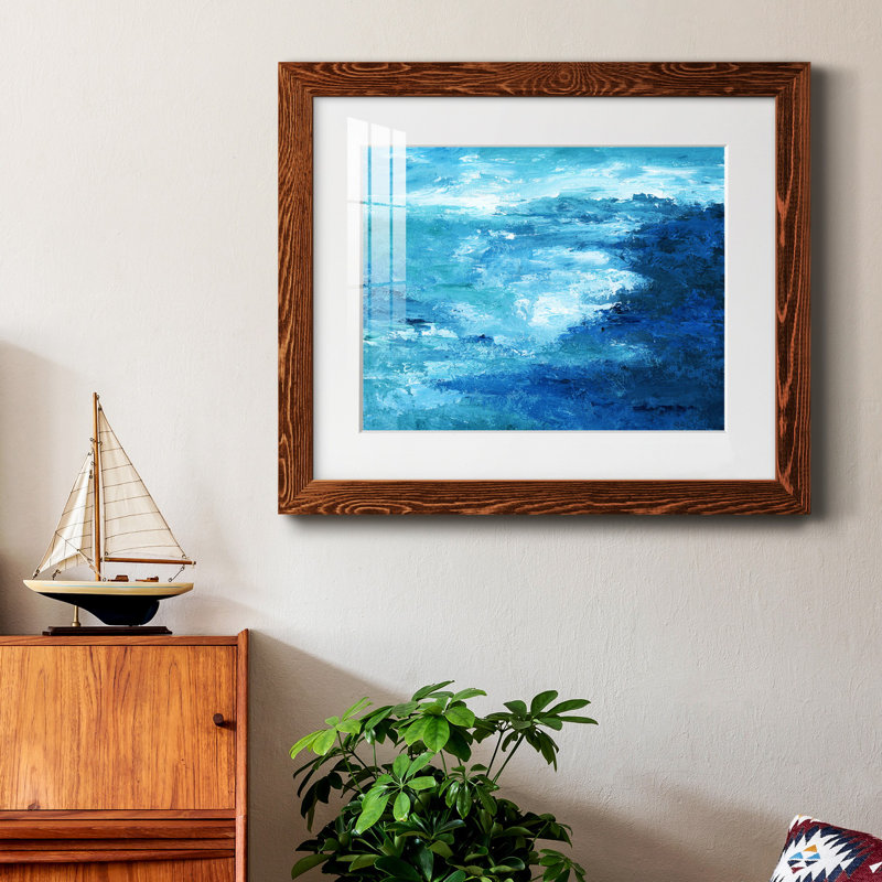 Crashing Waves II - peinture encadrée, H 37,5 po x l 27,5 po x P 1,5 po, Érable encadré