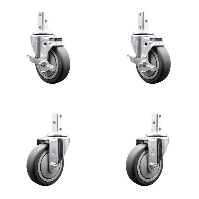 4 Piece Thermoplastic Rubber Caster Set