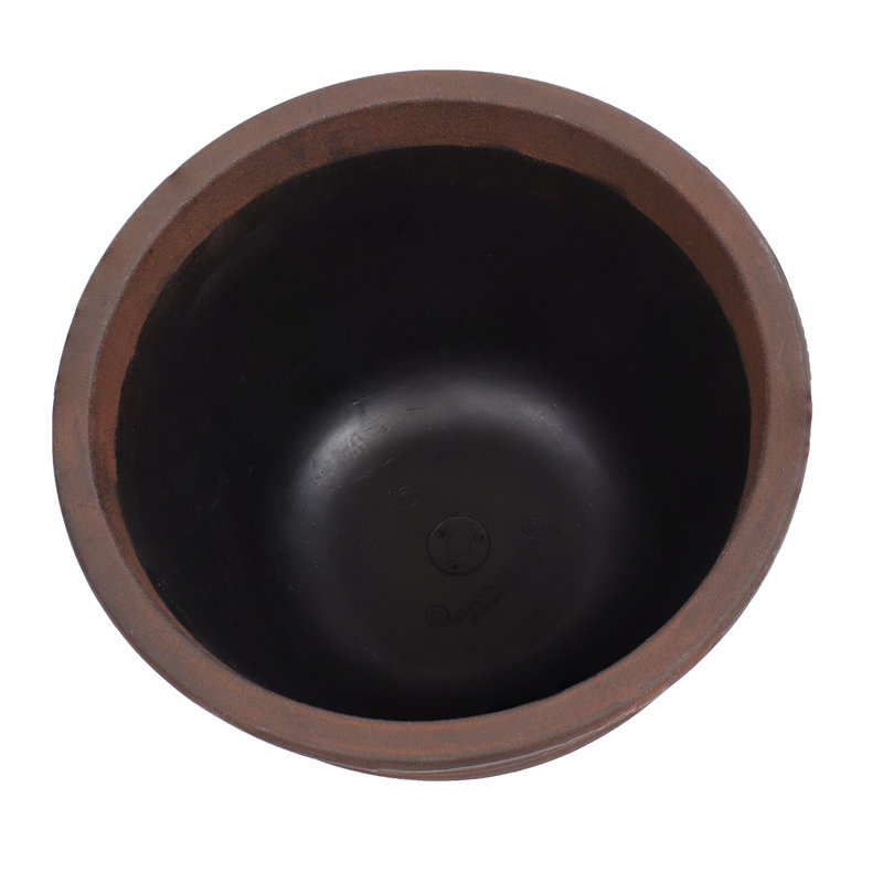 Pot de fleurs pour l'extérieur rond en polyrésine Swind - 16 po - Rouille, H 14,25 po x l 16 po x P 16 po, 4