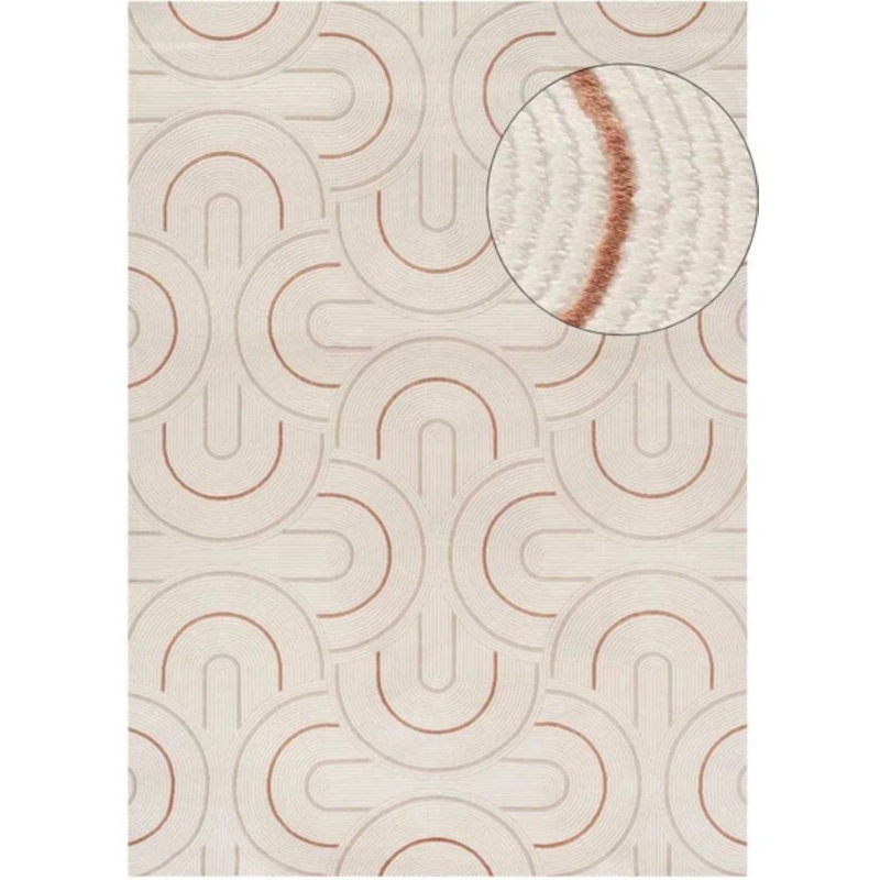 Carmel Modern Arc Cream/Terra Area Rug, Rectangle 160 x 230cm